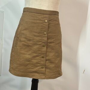 H&M Tan Button-Front Mini Skirt